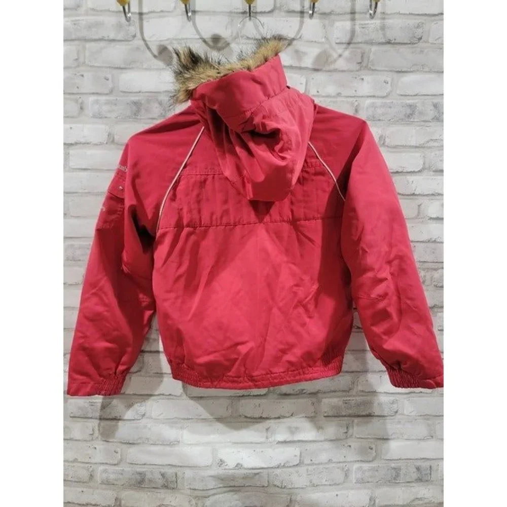 Columbia Size 10/12 Girls Pink Waterproof Insulated Hooded Puffer‎ Jacket